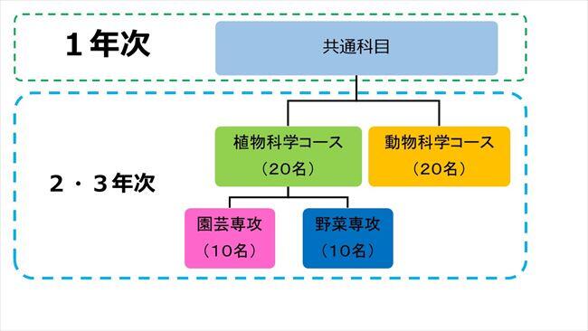 生物生産科のコース